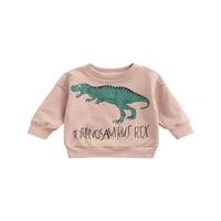 Spring Hue Little Girl Ground pleteni džemper Chunky dugi rukav pulover Dinosaur Crewneck Elastic Elastic
