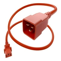 Prekidač za uključivanje Unirise PDU kabl za napajanje, C13-C20, 14AWG, 15Amp, 250V, SJT jakna, crvena-6ft
