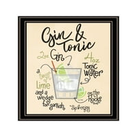 Buyweek Gin & Tonic od kuće za kuću, spreman za obnarenje uokvirenog otiska, crnog okvira