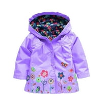 Odjeća za dijete Dječji kaput zimska jakna Djevojke Cvijeće s kapuljačom Printil za djecu Oplata Vjetrootporna toplo debela Dječja jakna