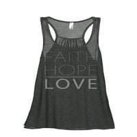 Faith Hope Hope Love ženska modna bez rukava Flowy Racerback Workwarback Yoga Tenk TOP sport sivi mali