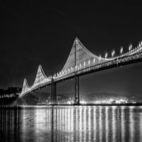 Ovjesni most preko Tihog okeana osvijetljen noću, uvala most, San Francisco Bay, San Francisco, Kalifornija,