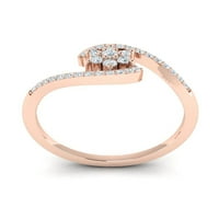 Originalna 0,3CTW okrugli rez dijamantski ženski modernski godišnjica ženska bridalna obljetni prsten za vjenčanicu Čvrsti 18K zlatni F VS1