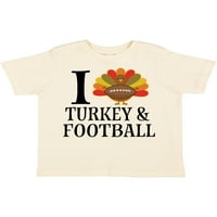 Inktastični dan zahvalnosti Volim Tursku i nogometnu poklon majicu malih majica ili majica Toddler