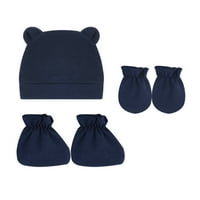 Beanie Hat Winter Baby Boys Pamučna beba mekana lubanja dječaka dječaka 0- mjeseci rukavice za mittens set
