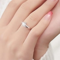 Woxinda Veličina prsten Poklon Žene za angažman za vjenčanje Komerati nakit 5- prstenovi
