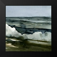 Caroline, Emma Crni moderni uokvireni muzej umjetnički print pod nazivom - labavi akvarelni valovi III