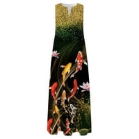 Svečane haljine za žene Ljeto Ležerne prilike bez rukava V izrez Maxi Labava haljina Boho Beach Dug