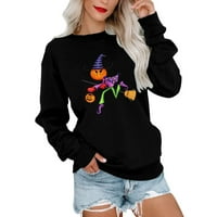 Tosmy Womens Dukseri MS Cartoon Leisure Crew Crew Neck Ispisao duge rukave s dugim rukavima za žene