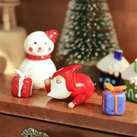 Mini božićna figurica Santa Snowman Elk statue Desktop ukras za božićni odmor poklon za zabavu