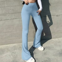 Hlače Žene Modne ženske čvrste boje uski visoki struk pantalone od laganih pantalona ženske hlače plave