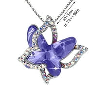 Qiaocaity Dame Crystal Leptir ogrlica s višebojni modni privjesak ogrlica višebojna
