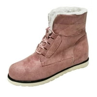 JUEBONG Zimske čizme za žene pamučne krznene obloge tople sniježne cipele za gležnjeve, ružičaste veličine