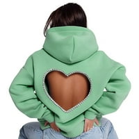 HHEI_K pulover džemperi za žene ženske dukseve šuplje srce dugih rukava Ležerne prilike za Valentinovo
