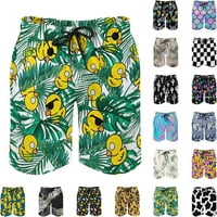 Muški tropsko-lišće-slatko-sunčane naočale-gume-patke plivajuće kratke hlače Brzo suho ljeto plaža kostim kupaći kostimi Havaji kupaći kupaonice sa džepovima S-3XL