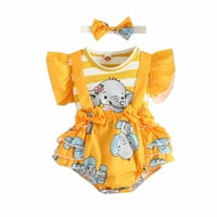 Edvintorg 0-18 meseci novorođenče Devojčica Set Set Summer Clearence Toddler Djevojčica Ruffled Cartoon