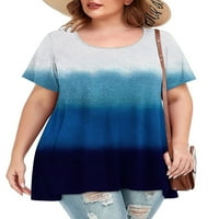 Dame ljetne majice prevelika majica kratki rukav plus veličine vrhova vrećaste bluze plaža TEE gradijent boja 3xl