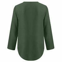 Badymincsl ženske ljetne majice s dugim rukavima Zip Casual Tunic V-izrez V-izrez