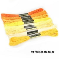 Višebojni pamučni vez za vez niti Floss Set Handicraft DIY Soft Colorfast Šivaći Skeins Frafting za izradu narukvice 7. metar žute boje