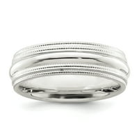 Carat u Karatsu Sterling Silver Widend Rodium-pozlaćena udobnost-fit dvostruka milgrain prstena veličine