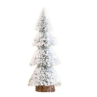 Božićni svjetla za čišćenje minijaturni božićni stablo snježni ukrasi sa drvenim osnovama za minijaturne