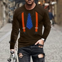 Muški smiješne tiskane majice Trendi s dugim rukavima Slatka 3D odijelo Grafički grafički grafički redovi