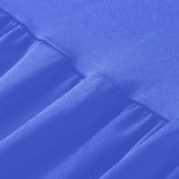 Haljina za žene, ženski ljetni i proljetni europski i američki džep za ispis Drees Light Blue XL