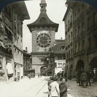 Švicarska: Berne, C1908. Poznati satni kug, Berne, Švicarska. ' Stereograf, C1908. Poster Print by