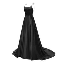 Ljetne haljine za žensku večernju haljinu bez rukava dugačak casual scoop vrat tiskana haljina crna