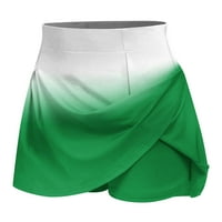 Smihono ženske ljetne ponude Atletic Stretchy kratka joga lažna dva suknja za tenis hlače gradijent gradijent labave klopke kratke hlače za žene zelene boje