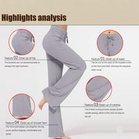 Ženski trenerci Joggers Ženska labava visoka struka Široke pantalone za noge Vježbajte hlače za hapke casual yoga Hlatne hlače Grey XXL