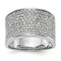 14k bijeli zlatni prsten za prsten za vjenčanje Diamond Micro Pave veličine 8