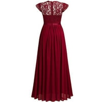 Ljetne haljine za ženske rezidentno ispisano temperament s kratkim rukavima, duga večernja haljina za odmor scoop haljina crvena s