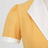 Haževi 1950-ih za žene ovratni vrat kratki rukav vintage haljina duljina koljena midi haljina linijska