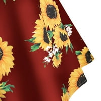 Wofedyo košulje za ženske veličine Camisa kratka hladnoća bluza s rukavima SUNFLOWER PLUS ispisani ruffles