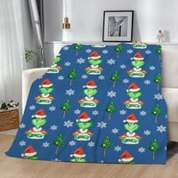 Božićno bacanje pokrivač Grinch tisak meka flanel pokrivač lagana luksuzna ugodna topla tkanina za kauč kauč na razvlačenje