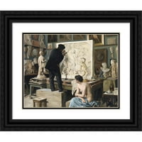 Edouard Dantan Black Ornate uokviren dvostruki matted muzej umjetnosti naslovljen: Studio mog oca