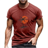 Binmer Muškarci Ljetni kratki rukav okrugli vrat 3D digitalni ispis Pulover fitness sportske kratke hlače rukave majica bluza