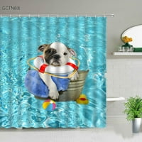 Kreativna ličnost Zabava mačja tuš za zavjese Slatka životinjska psa Zavjesa kupaonice sa kukama za dekor vodootporne zaslone za kupanje