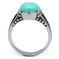 Luxe nakit dizajnira muški prsten od nehrđajućeg čelika za muškarce sa sintetičkim tirkiznim kamenom