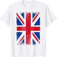 Union Jack zastava Engleska Velika Britanija Ujedinjeno Kraljevstvo Majica Bijela 4x-Large