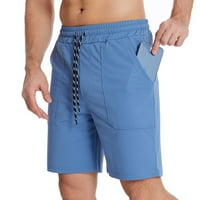 Aaiaymet Muška kratke hlače Muška modna casual kratka gant gradijent boja čipke morske kuće za odmor za odmor Hlače za plažu Ljeto cool kratka hlače, nebo plavo xxl