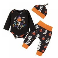 Halloween Toddler Baby Boy outfit dugih rukava s dugim rukavima Hoodie vrhovi + pantalona za bundeve set odjeće