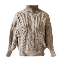 Ženski pad zimskih kornjača dugih rukava Chunky kabel pleteni džemper, casual baggy pulover Jumper vrhom dame