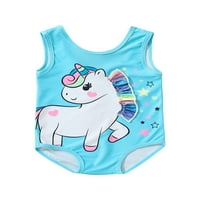Blotona Toddler Girls Girls Swimsuit bez rukava s rukavima rubft ljeto na plaži odjeću jedno kupaće