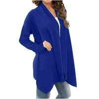 Ženska moda plus veličine modni ženski labav kaput dugih rukava bluza bluza kardigan plava