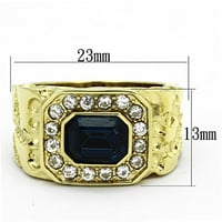 Luxe nakit dizajnira Muški zlatni jonski prsten od nehrđajućeg čelika Crystal Montana - Veličina 10