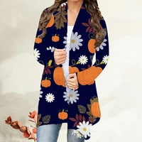 AUFMER Bluze za zazor žena, ženski modni dugi rukav s dugim rukavima cvjetni ispisani kardiganski jakni
