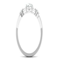 Solitaire Moissanite Crossover prsten, priroda inspirirani zaručni prsten, 14k bijelo zlato, US 3,50