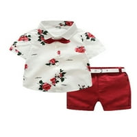 SUNISERY TODDLER Little Boy Childs Ljetna cvjetna košulja Bermuda Hlače Outfit Set Odjeća